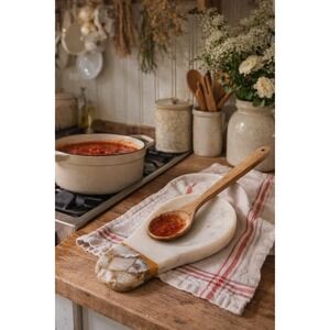 VTG Inspired Onyx Marble Spoon Rest Neutral Stone Farmhouse Cottagecor Decor 9"